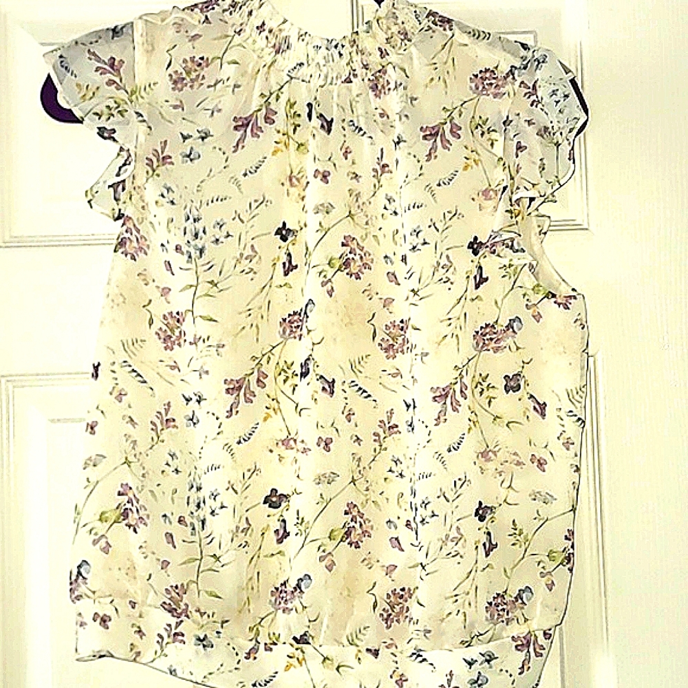 Express ruffled sleeve top